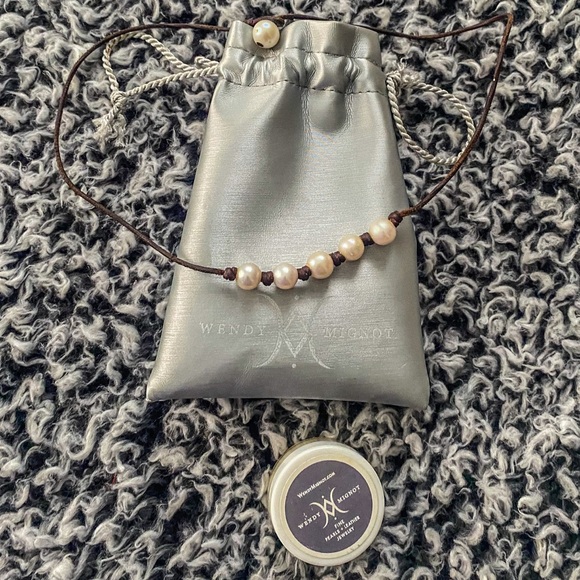 Wendy Mignot Jewelry - 5 Pearl Freshwater Necklace White with Knots